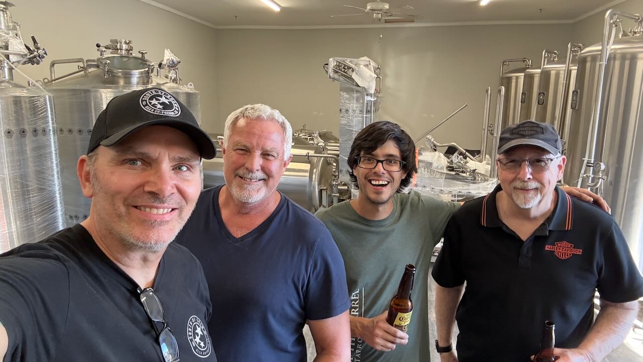 New brewery equipment being moved into South of Shaw's new brewing space.